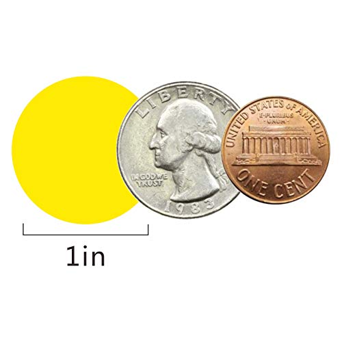 PARLAIM 1 Inch Round Permanent Adhesive Color-Code Dot Stickers,1000 per Roll dots Label Dispenser Box (Yellow) - Image 3