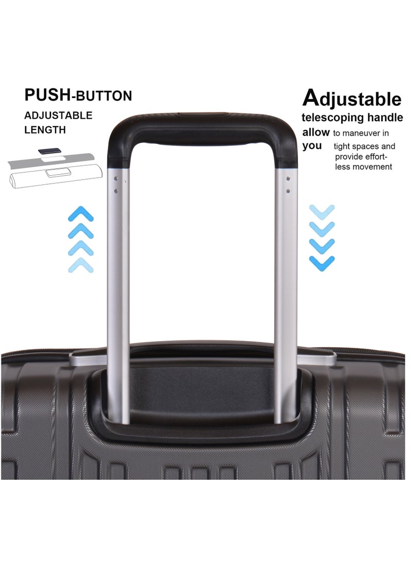 eminent - Hard Case Travel Bag Makrolon Polycarbonate Luggage Trolley Lightweight Expandable Zipper Suitcase 4 Quiet Wheels With TSA Lock KG82 Black - Image 1