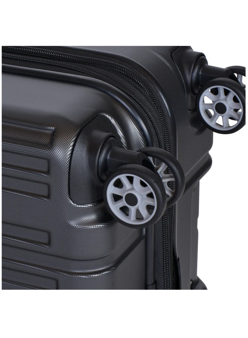 Eminent Black Hard Case Travel Bag Makrolon Polycarbonate Luggage Trolley Lightweight Expandable Zipper Suitcase 4 Quiet Wheels With TSA Lock KG82 Black  | Best Price UAE