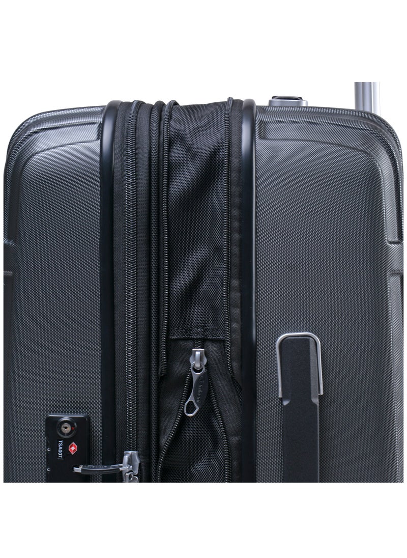 eminent - Hard Case Travel Bag Makrolon Polycarbonate Luggage Trolley Lightweight Expandable Zipper Suitcase 4 Quiet Wheels With TSA Lock KG82 Black - Image 1