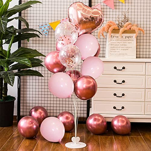 Lazybeee Valentines Day Balloons Kit, 95 Pack Rose Gold Pink Heart Balloons, I Love You Balloons for Anniversary Mothers Day Wedding Romantic Decorations Special Night - Image 4