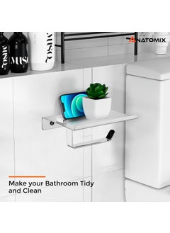 ANATOMIX Anatomix Mobile Stainless Steel Toilet Paper Holder Tissue Paper Roll Holder with Phone Stand for BathroomToilet Tissue Roll Holder Pack 1 Wall Mounted  - Image 5