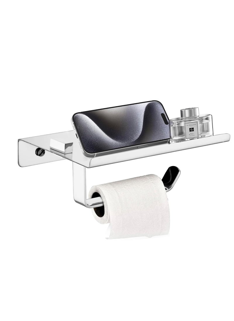 ANATOMIX Anatomix Mobile Stainless Steel Toilet Paper Holder Tissue Paper Roll Holder with Phone Stand for BathroomToilet Tissue Roll Holder Pack 1 Wall Mounted  - Image 1