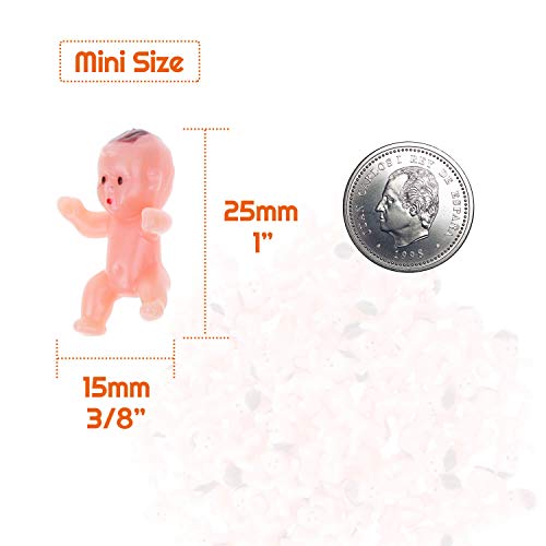 selizo 100pcs Tiny Plastic Mini Babies for Baby Shower Games and Ice Cubes (1 Inch) - Image 3