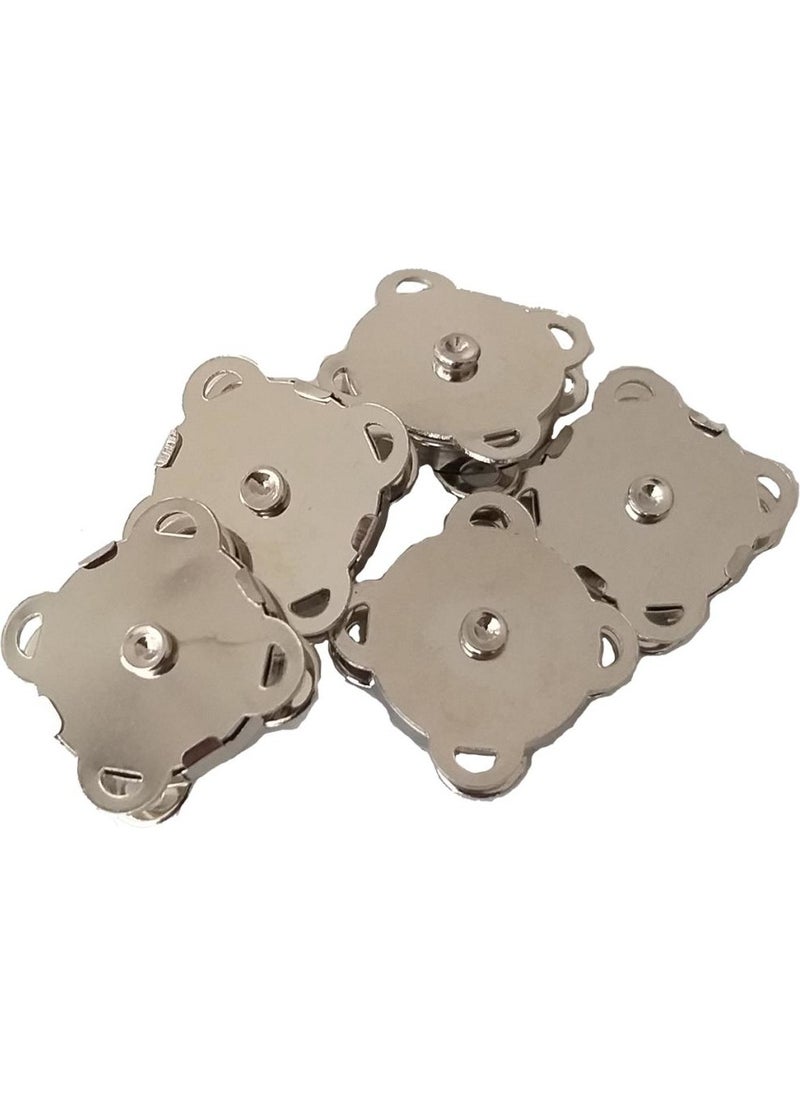 Angel Çanta Aksesuar Angel Bag Accessory Sew-on Magnet to Knit Bag Silver Color 10 Piece Package 