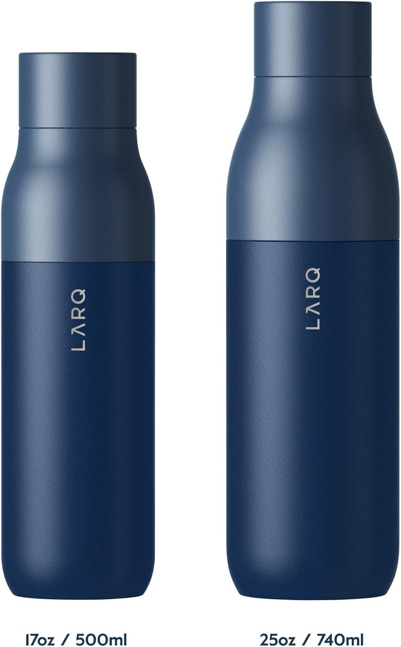 LARQ Bottle PureVis 17 oz - Self-Cleaning and Insulated Stainless Steel Water Bottle with UV Water Purifier and Award-winning Design | Reusable & Travel Friendly, Monaco Blue - Image 2