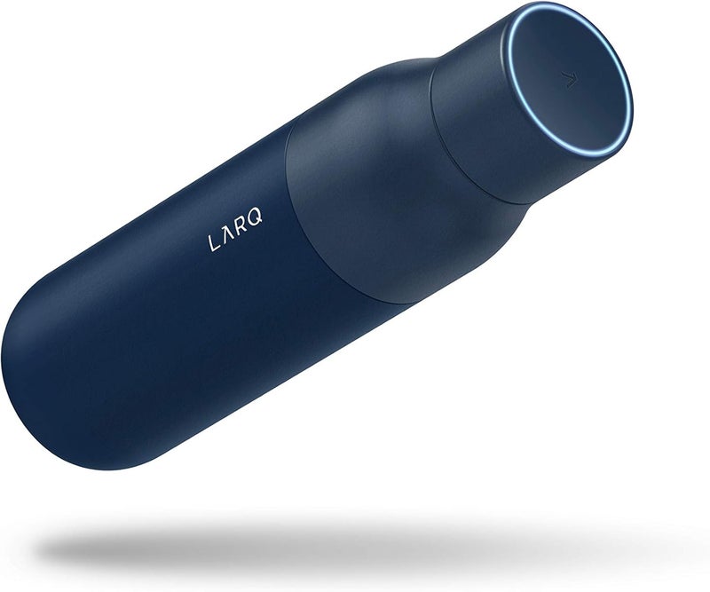 LARQ Bottle PureVis 17 oz - Self-Cleaning and Insulated Stainless Steel Water Bottle with UV Water Purifier and Award-winning Design | Reusable & Travel Friendly, Monaco Blue - Image 4