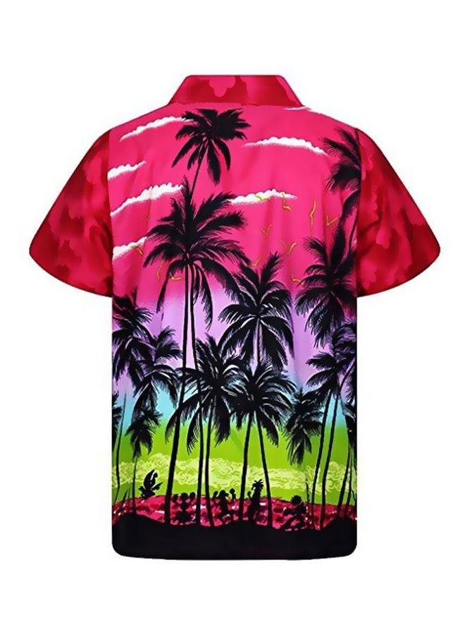 NIBEMINENT Pack Of 10 Hawaii Beach Print Shirt Pink/Green/Black  - Image 2
