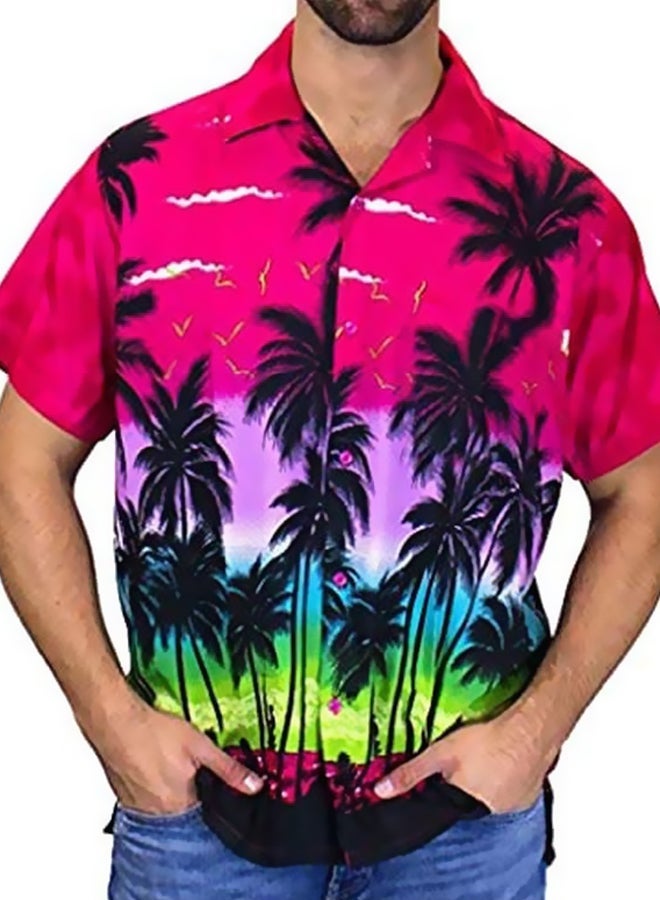 NIBEMINENT Pack Of 10 Hawaii Beach Print Shirt Pink/Green/Black  - Image 4
