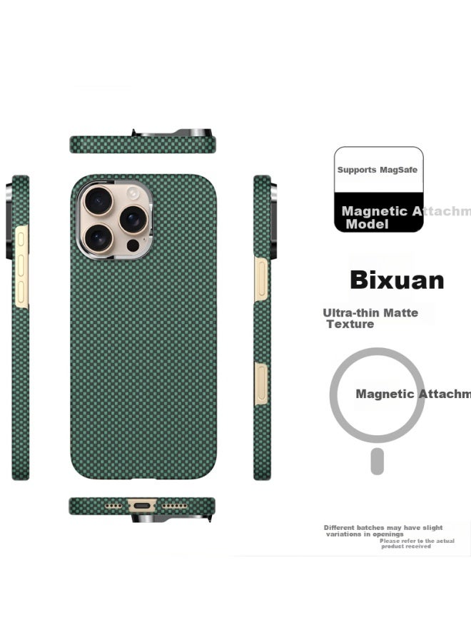 Conga Apple Iphone 15 Pro Case Kevlar Aramid Fiber Full Coverage Ultra-thin Shockproof Cooling Magnetic Metal Ring - Image 1