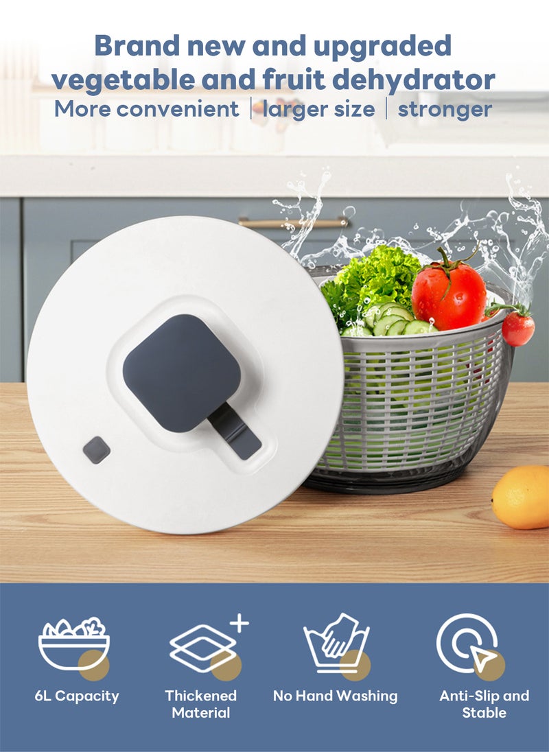 Sharpdo - Home Kitchen Large-Capacity Vegetable Dehydrator, Fruit and Vegetable Draining Salad Basket 26*26*22.5CM - Image 1