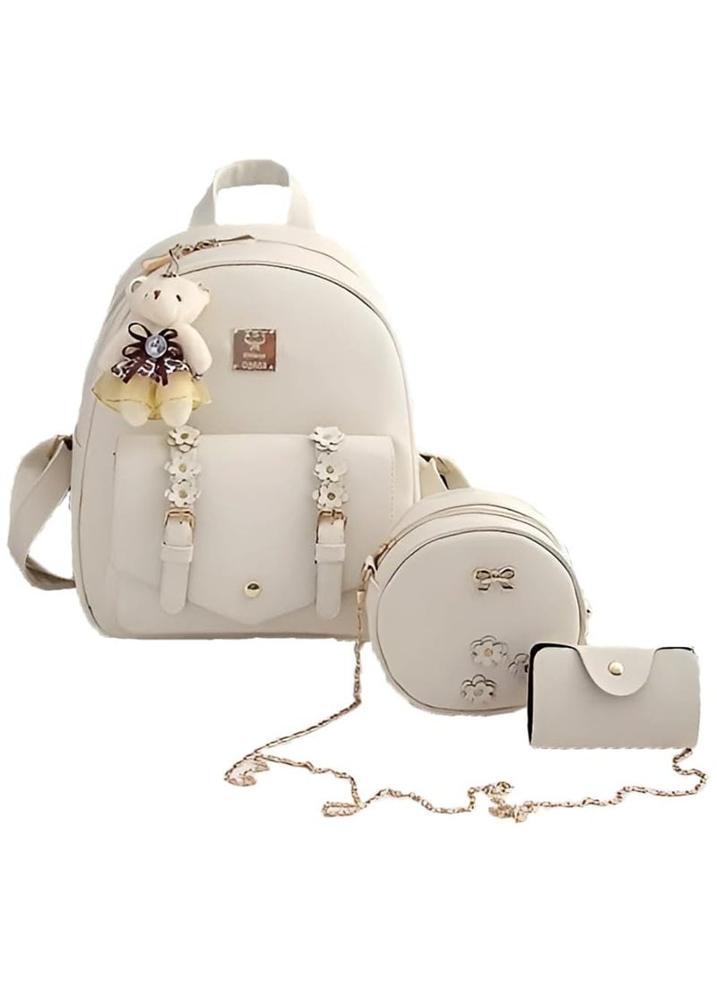 General - 3 Pcs Women's Girls Fashion Backpack - Lightweight Travel Schoolbag Multi-Pocket Oxford Cloth Backpack for Fashionable and Practical - Image 1