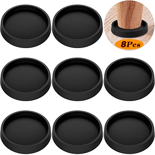 ARLX Furniture Leg Coasters 8Pcs Caster Cups 2.5”Non Slip Rubber Pads Hardwood Floors Protectors for Sofa Bed Piano Chair Leg Anti Slide Floor Protector - Image 1