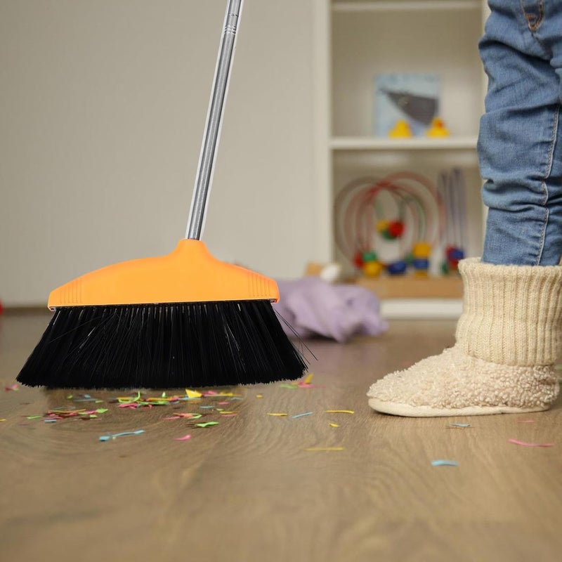 Soft Bristle Indoor Floor Broom with Stainless Steel Handle Non-Stick Hair Dust Sweeping Broom for Home Kitchen Lobby Cleaning for Household Use - Image 3