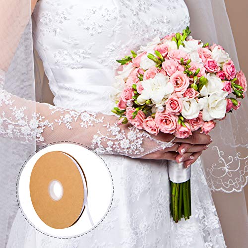 Chuangdi Solid Color Satin Ribbon Decorative Wrapping Ribbon for Wrapping Weddings Hair Ties Dresses Blanket Edging Crafts Bows Ornaments(1/4 Inch, 100 Yards,White) - Image 2