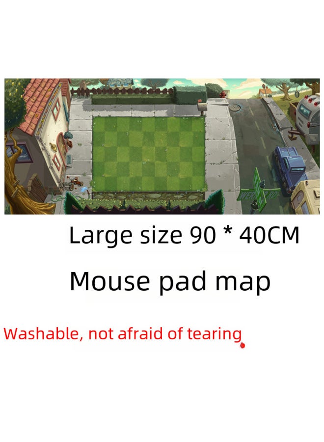Plant Wars Map Accessories Non-slip Mouse Pad Map Generation Paper Map Cloth Texture Parent-child Interactive Map-Color:Medium 60*30 Renaissance Mouse Pad Map (bag)  - Image 4