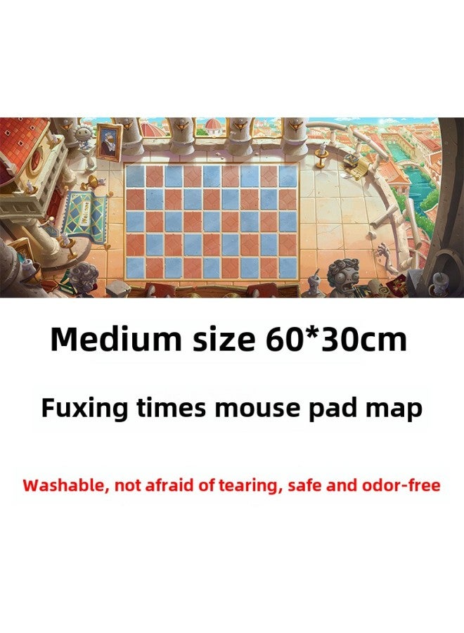 Plant Wars Map Accessories Non-slip Mouse Pad Map Generation Paper Map Cloth Texture Parent-child Interactive Map-Color:Medium 60*30 Renaissance Mouse Pad Map (bag)  - Image 1