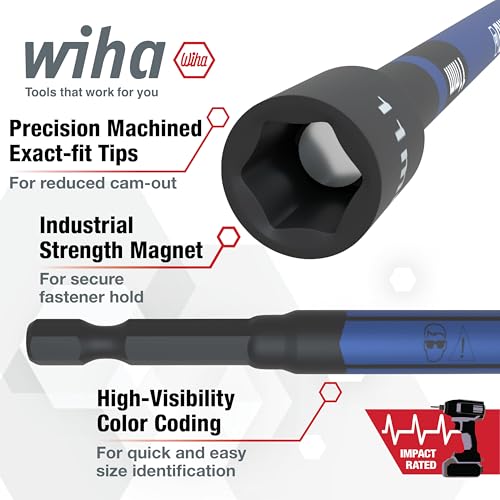 Wiha 70487 6 Piece Color Coded Magnetic Nut Setter Metric Set - Image 2