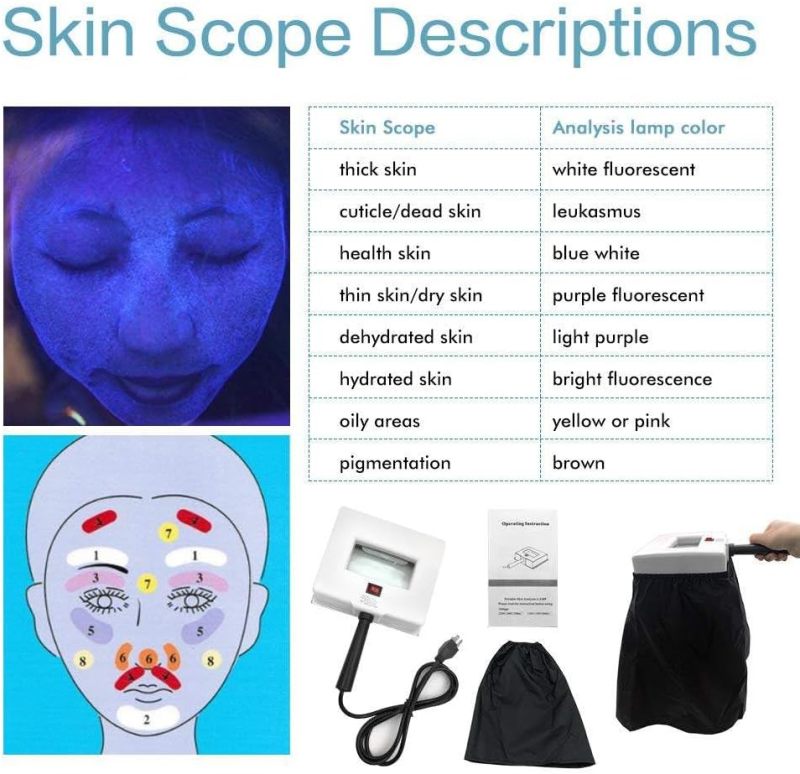 Woods Lamp Skin Analyzer 20X Magnifying Uv Skin Analyzer - Professional Salon Grade Skin Care Device For Facial Pet Skin Analysis - Image 2