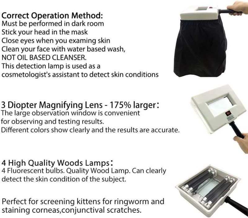 Woods Lamp Skin Analyzer 20X Magnifying Uv Skin Analyzer - Professional Salon Grade Skin Care Device For Facial Pet Skin Analysis - Image 3