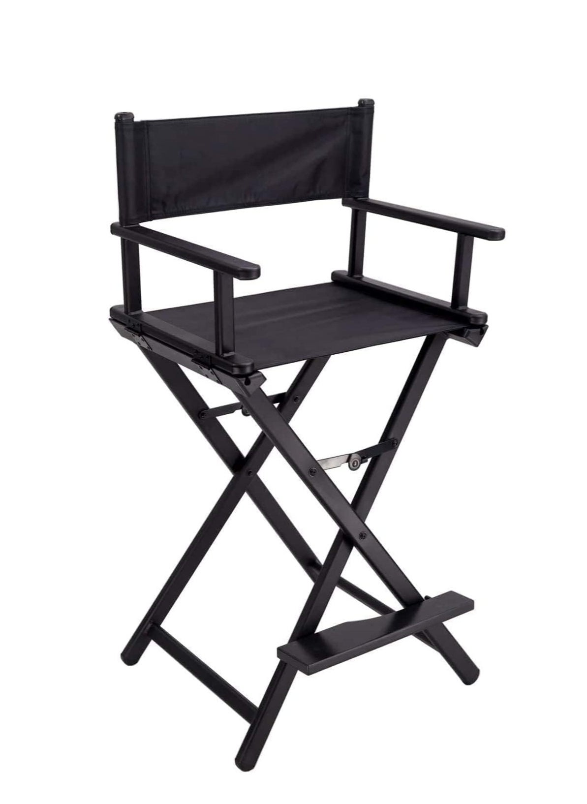 Foldable Makeup Chair Lightweight Director Chair Artist Chair Black 