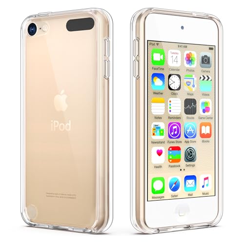 ULAK حافظة ULAK متوافقة مع iPod Touch 7/6/5 شفافة مع 2 واقي شاشة، [مضادة للاصفرار] غلاف خلفي رقيق وناعم من TPU لحماية iTouch الجيل 5/6/7، شفاف - Image 2