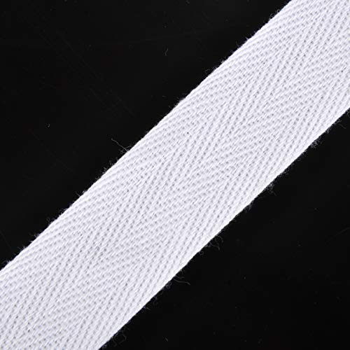 Vivipa 50 Yard Cotton Twill Webbing Ribbon, Soft Natural Herringbone Bias Tape for Sewing DIY Craft (White, 1 Inch) - Image 4