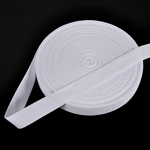 Vivipa 50 Yard Cotton Twill Webbing Ribbon, Soft Natural Herringbone Bias Tape for Sewing DIY Craft (White, 1 Inch) - Image 3