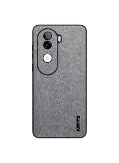 For vivo V40e Tree Bark Leather Shockproof Phone Case(Grey)
