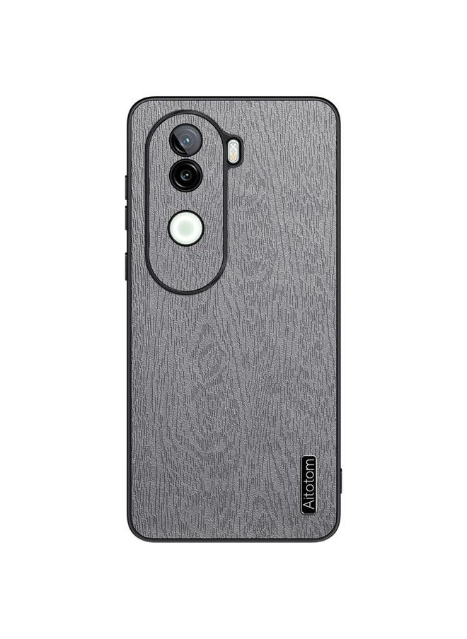 erorex - For vivo V40e Tree Bark Leather Shockproof Phone Case(Grey) - Image 1