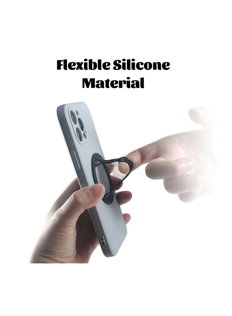 Captaintech Phone Grip Strap Holder Elastic Silicone Cell Phone Gripper for Back of Phone Loop Finger Holder for Hand, Compatible with iPhone, Samsung, Android Smart Phone, 2pcs (Black/Grey) KSA | Riyadh, Jeddah< - Image 5