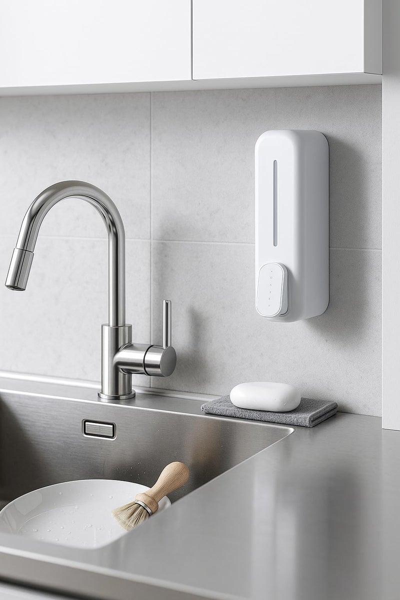 Bathoyum ABS 400Ml Handwash Soap Shampoo Liquid Soap Dispenser for Bathroom Kitchen (White, 1) - Image 4