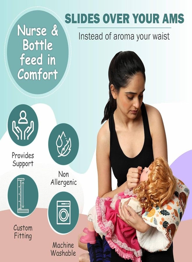 Aakarit Baby Hand Nursing Pillow - Soft Plush Cushion for Baby Feeding, Arm Support & Comfort - Portable & Washable Infant Support | Multicolor | 1 PC - Image 4