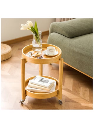 Double Layer Coffee Table,Round Side table with Universal Wheels,Suitable for living room, study room, Dining room - pzsku/Z2FBFA8647E888B56E37FZ/45/_/1725334835/4c916f90-6e5d-4a5b-a506-9c7eb48a8cd0