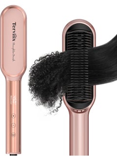 Terviiix Frizz Buster Ionic Hair Straightener Brush with MCH Heater  Rapid 450F in 20S Hair Straightener Comb for Efficient OnePass AntiScald 13 Heat Settings Digital Display Dual Voltage