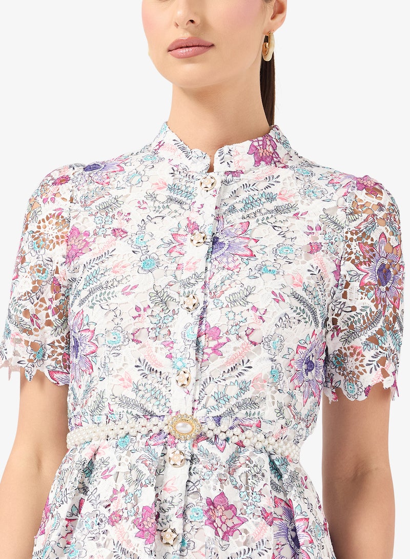 ايلا فستان دانتيل بطبعة زهور - Image 3