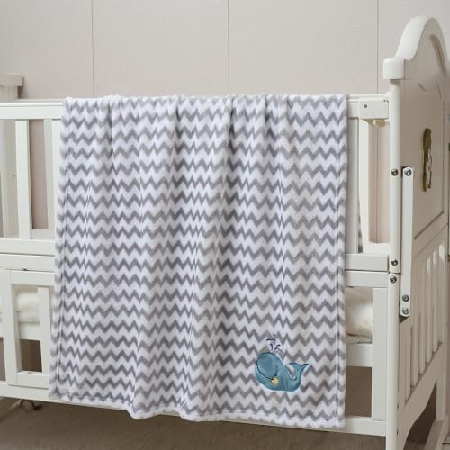 CREVENT 30X40 Cute Cozy Fluffy Warm Baby Blanket for Girls Boys Infants Toddlers Bedding Crib Cot Stroller Baby Shower Birthday Newborns Gift Whale - Image 3