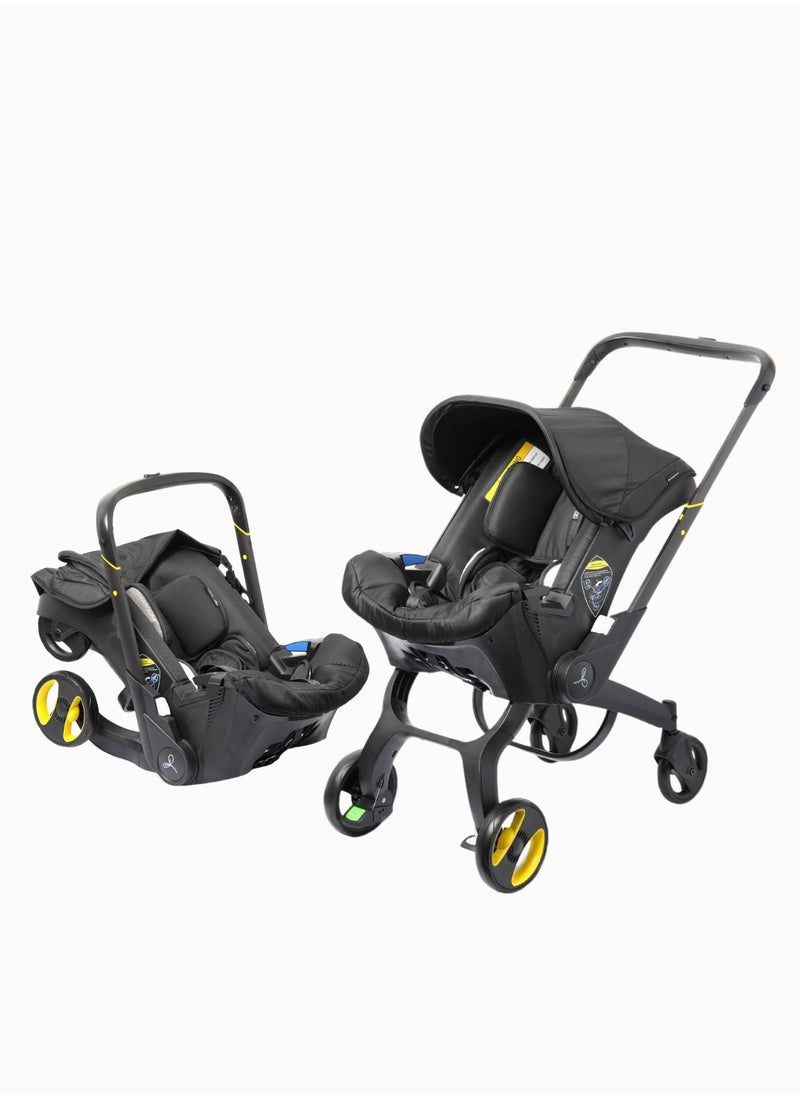 Moms Magic 4-in-1 Multifunctional Baby Stroller | Foldable & Lightweight Aluminum Alloy Frame | Front & Rear PU Wheels with Brakes | Suitable for Babies 0-36 Months | Push Both Ways  - Image 1
