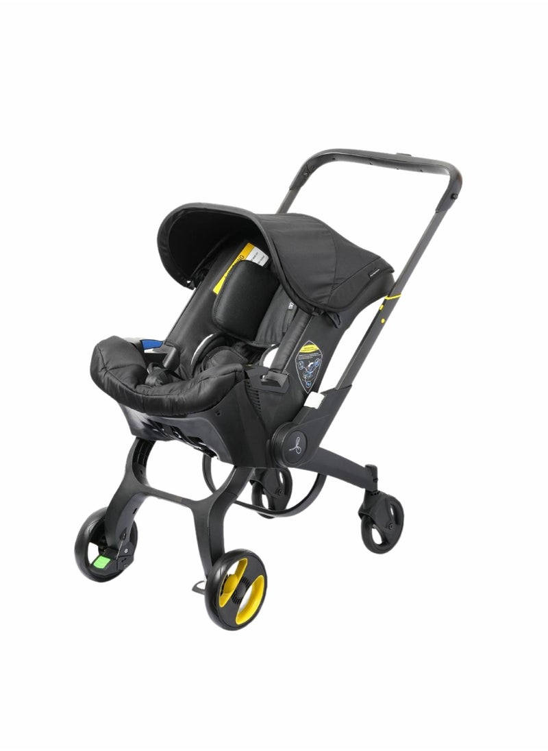Moms Magic 4-in-1 Multifunctional Baby Stroller | Foldable & Lightweight Aluminum Alloy Frame | Front & Rear PU Wheels with Brakes | Suitable for Babies 0-36 Months | Push Both Ways  - Image 2