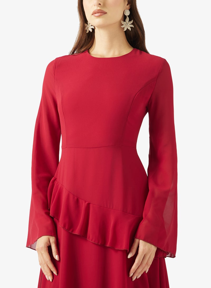 Khizana Flared Sleeved A-lin Dress - Image 3