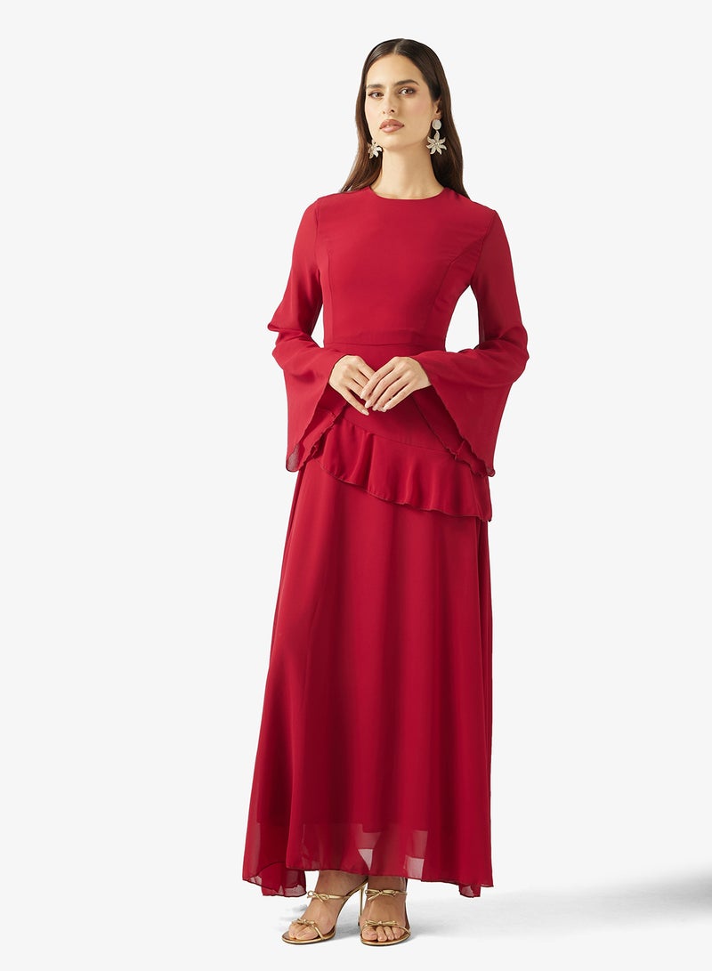 Khizana Flared Sleeved A-lin Dress - Image 1