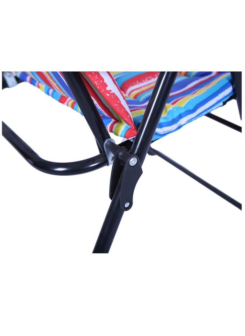 Generic Vibrant Striped Foldable Outdoor Chair - Perfect for Gardens & Trips  - Image 4