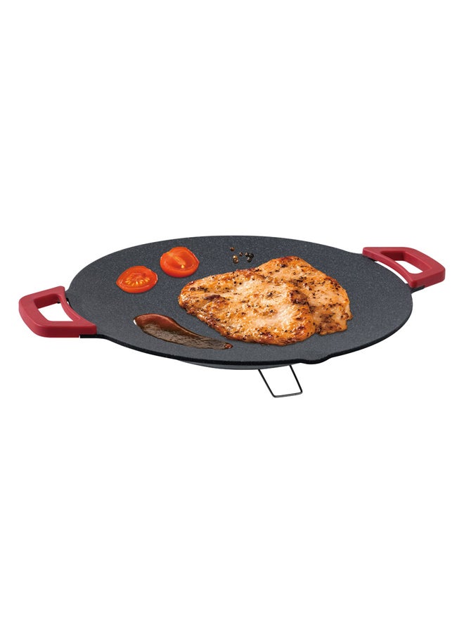 مقلاة شواء كورية 36 سم مستديرة غير لاصقة صفيحة شواء بدون دخان مقلاة شواء كهربائية للداخل الخارجي طهي خبز قلي - Image 2