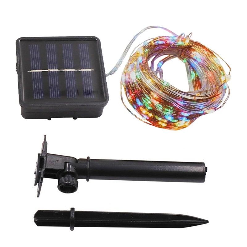 Solar String Lights Outdoor Short Fairy Flashing Firefly Lights 16 Feet 50 LEDs For Outdoor Garden And Backyard Decoration, Multi-Color - Image 1
