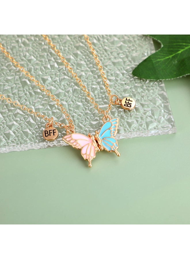 PAWSONIFY Cute Butterfly BFF Necklaces for 2, Enamel Butterfly Friendship Necklace for girls and women - Image 4