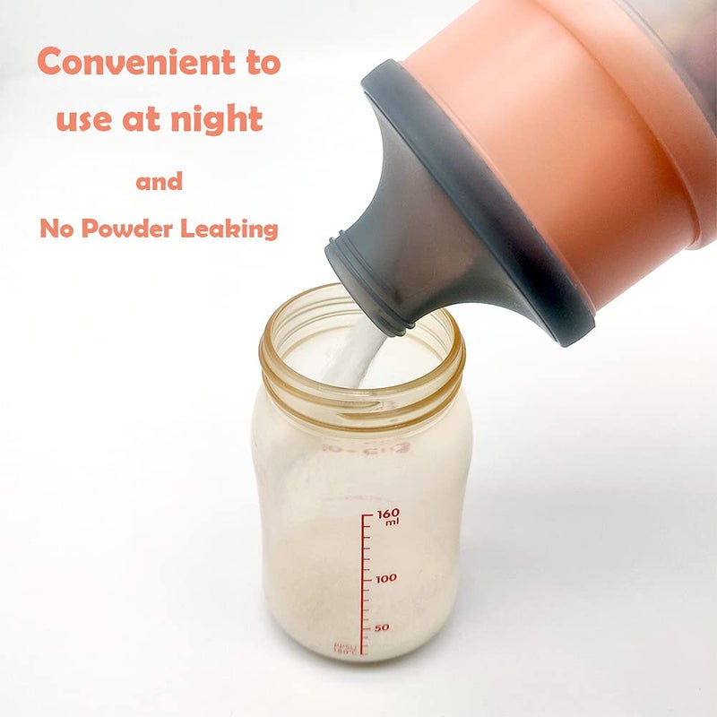 LADISO Baby Formula Dispenser, Portable Milk Powder Dispenser Container, Baby Feeding Travel Storage Container, formula mixer, formula holder, BPA Free, 4 Compartments, 2 Packs, dispensador de fÃ³rmula - Image 5