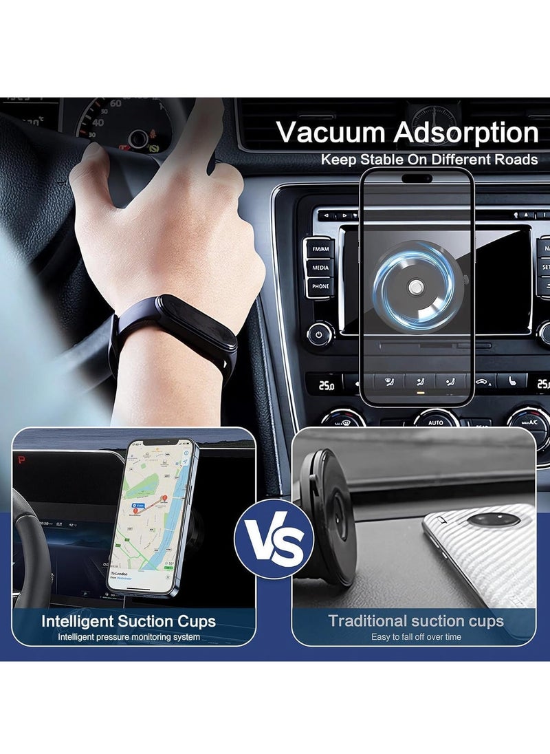 ELTRAZONE Magnetic Vacuum Suction Phone Holder for Car/Gym/Mirror/Smooth Surface-Magnetic Suction Phone Mount, Hands-free Magnetic Cell Phone Holder (Black) - Image 4