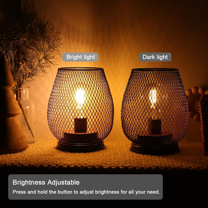 NEEDOMO 2 Pack Rechargeable Lamp Outdoor Table Lantern, Cordless Table Lantern with Timer Mode, Vintage Decorative Lights Cordless Lamp Indoor Outdoor Patio Bedroom Living Room with LED Bulb - Image 3