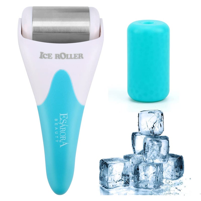 ESARORA Ice Roller for Face  Eye Puffiness Migraine Pain Relief and Minor Injury Skin Care Products Blue