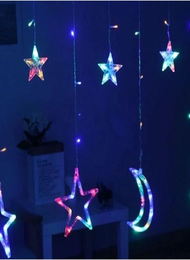 Generic Star Curtain Light Moon Lighting String Decoration - 2 Plug  - Image 1